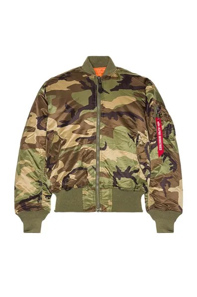 Куртка Alpha Industries MA-1 Bomber, цвет Woodland Camo