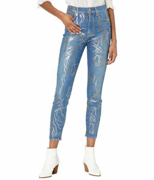 Джинсы 7 For All Mankind, High-Waist Ankle Skinny in Sketchy Floral Foil