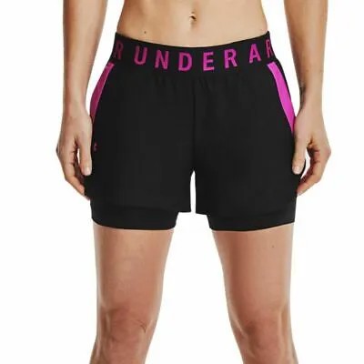Женские шорты Under Armour Play Up 2-in-1 Черный Розовый Спортивная одежда Спортивная одежда