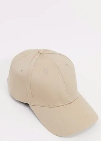 Светло-бежевая бейсболка ASOS DESIGN-Коричневый