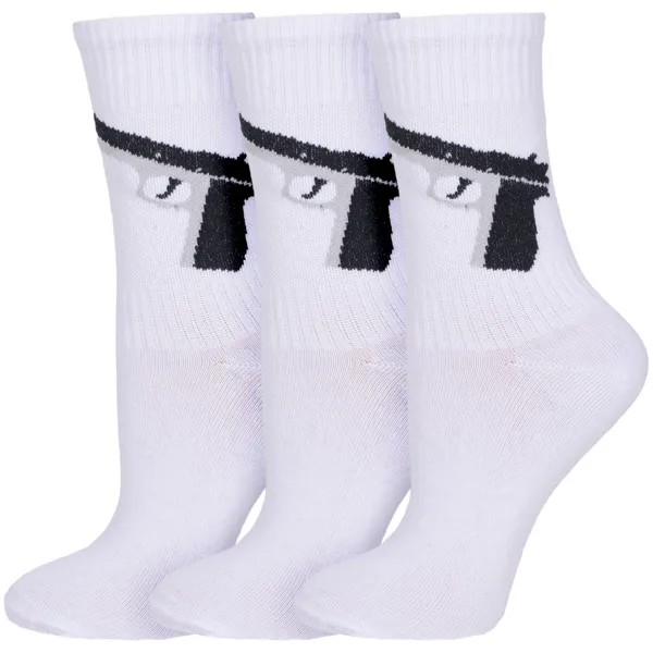 Комплект носков женских Челны текстиль 3-L34ж белых 23-25