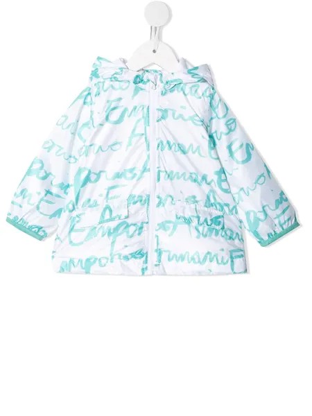 Emporio Armani Kids худи на молнии с графичным принтом