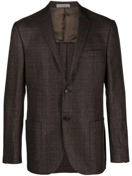 Corneliani кашемировый пиджак в клетку, коричневый