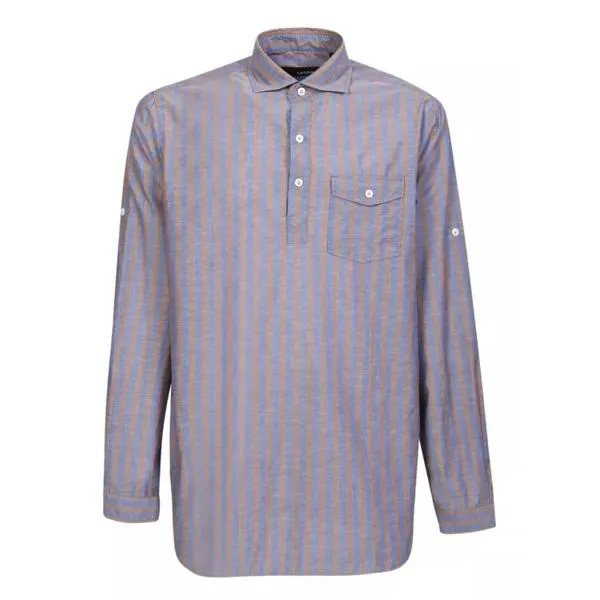 Футболка vertical stripe pattern shirt Lardini, синий