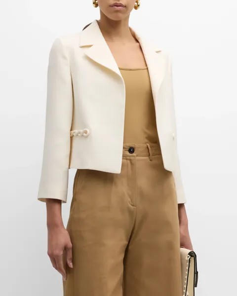 Однотонная куртка из крепа Couture Valentino Garavani, цвет Ivory