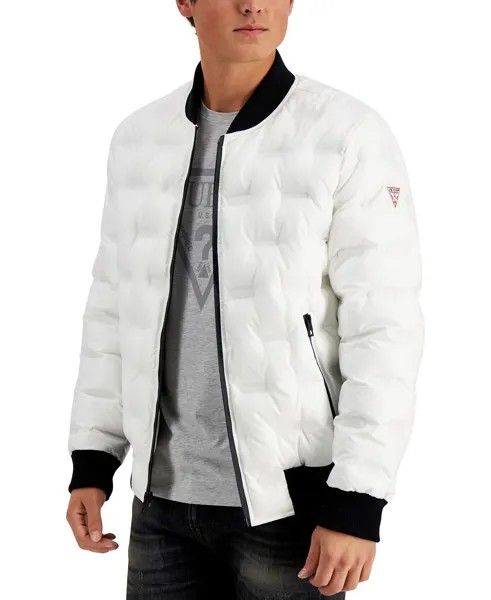 Мужская куртка-бомбер stamp quilt puffer GUESS, белый