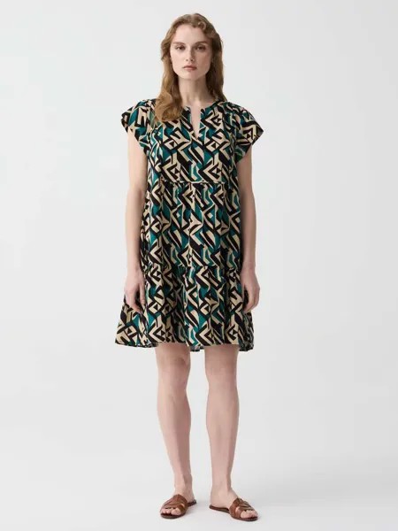 Короткое платье с воланом Ovs, цвет black/green