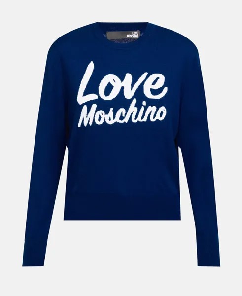 Шерстяной джемпер Love Moschino, синий