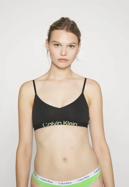 Бюстгальтер-футболка Calvin Klein Underwear Бюстгальтер без подкладки, цвет black/sunny lime