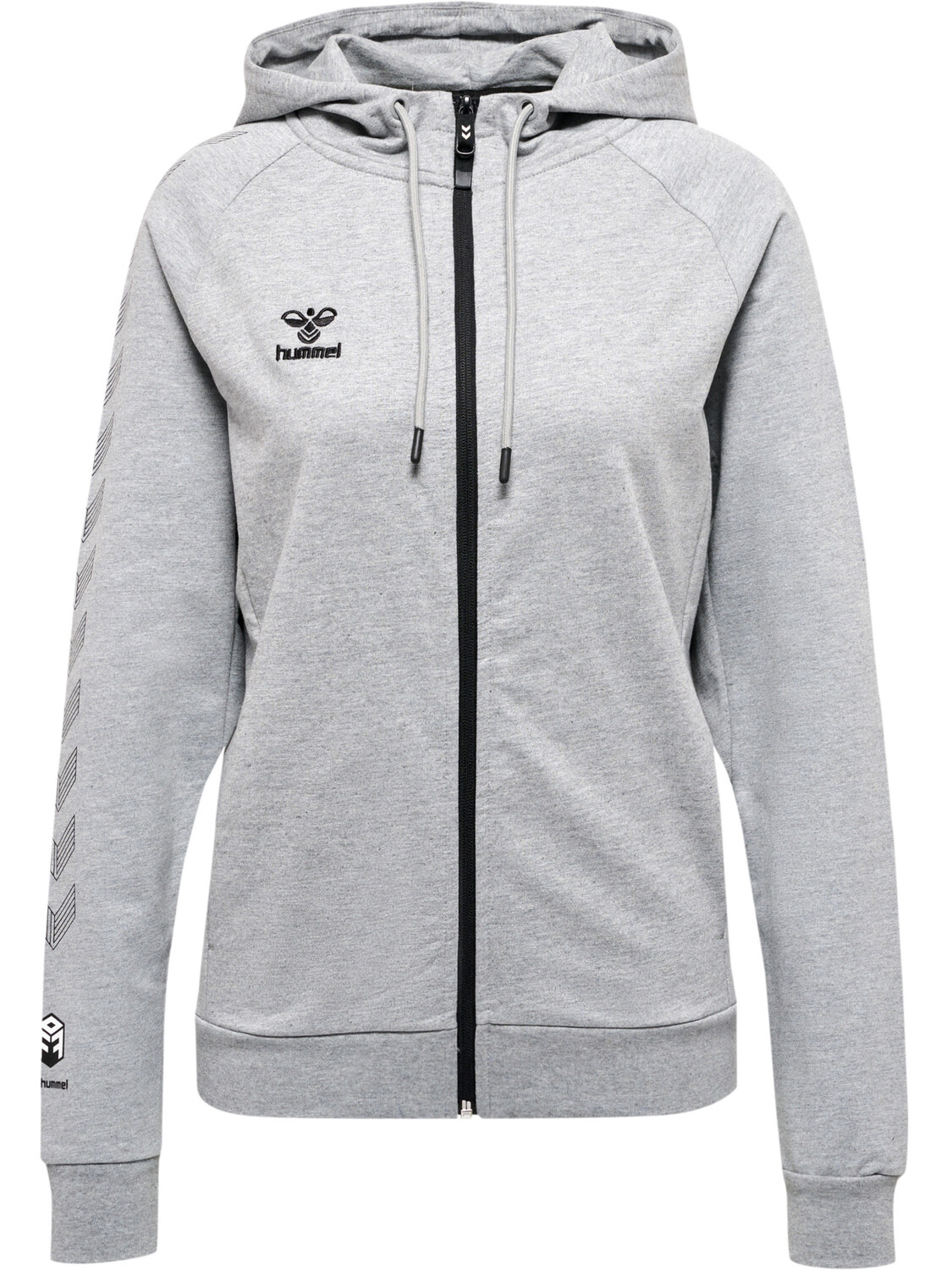 Толстовка Hummel Hoodie Hmlmove Grid Cot. Zip Hoodie Woman, серый меланж