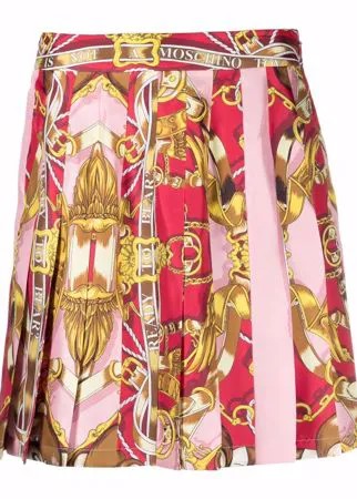 Moschino юбка со складками и принтом