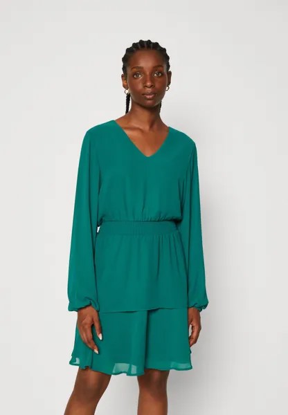 Коктейльное платье VIANNIKA V NECK DRESS VILA, темно-зеленый