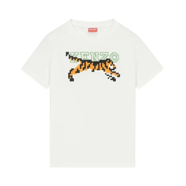 Футболка Kenzo Pixel Tiger Classic T-Shirt Off White, белый