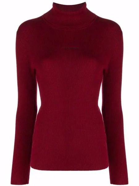 Calvin Klein Jeans джемпер в рубчик с вышитым логотипом