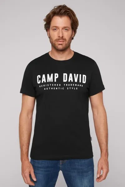 Рубашка CAMP DAVID с круглым вырезом, хлопок, черный