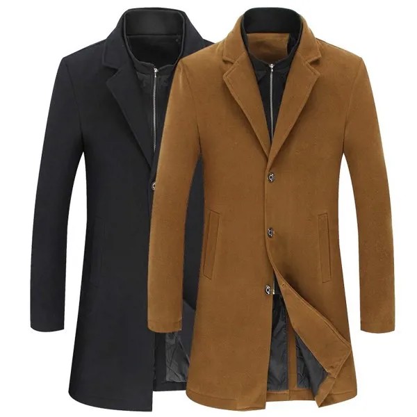Размера плюс мужское шерстяное пальто, мужское длинное зимнее пальто для мужчин 6xl 7xl, мужские ветровки, пальто, Мужское пальто KJ261