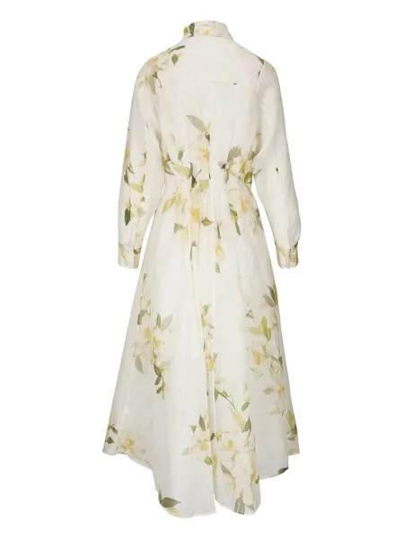 Платье-рубашка с драпировкой Zimmermann Harmony Ivory Magnolia