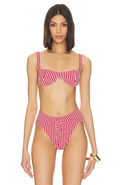 Топ бикини WeWoreWhat Sorrento, цвет Red & Off White Stripes