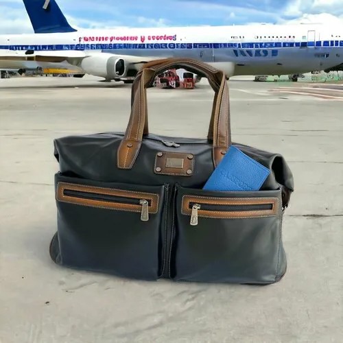 Сумка дорожная ДОМ ЧЕМОДАНОВ, натуральная кожа, 34 л, 20х32х56 см, ручная кладь, плечевой ремень, водонепроницаемая, серый