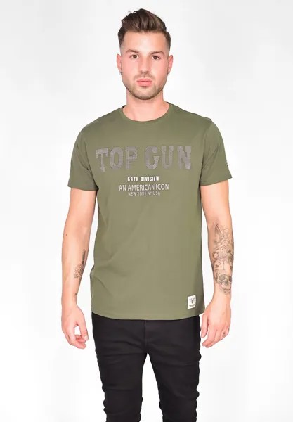 Футболка с принтом TOP GUN, оливковый