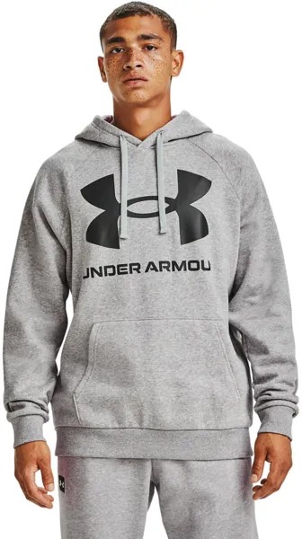 Худи мужское Under Armour Rival Fleece Big Logo Hoodie серое 2XL