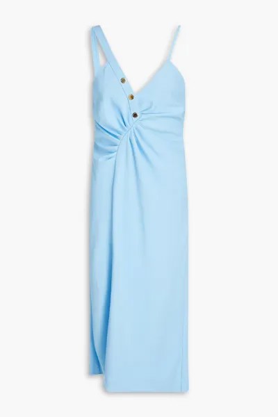 Платье миди Esmee асимметричного кроя из пике Sandro, светло-синий