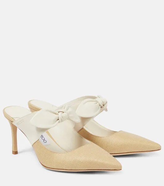 Мюли Rali 75 из рафии и кожи Jimmy Choo, цвет latte/natural