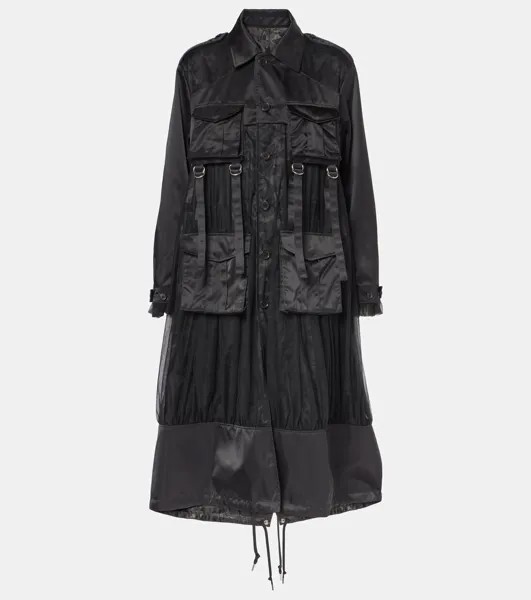 Двусторонний тренчкот Noir Kei Ninomiya, черный