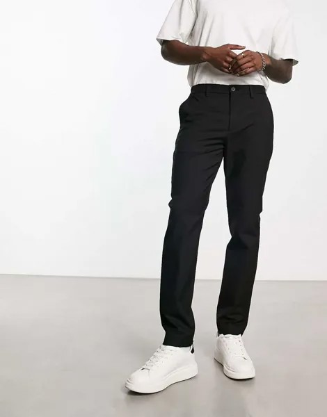 Черные элегантные брюки узкого кроя Selected Homme