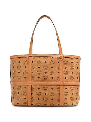 Женская сумка-тоут MCM с коричневым логотипом и двойным плоским ремешком