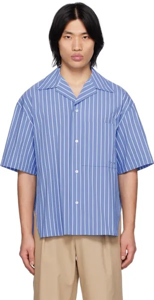 Синяя полосатая рубашка Wooyoungmi