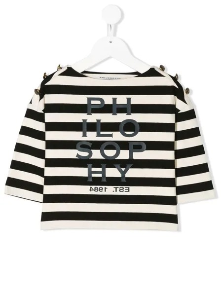 Philosophy Di Lorenzo Serafini Kids полосатая футболка с логотипом