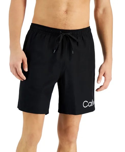 Мужские плавки volley 7 дюймов с логотипом, созданные для macy's Calvin Klein, черный