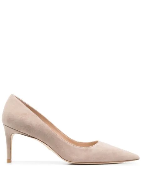 Stuart Weitzman туфли-лодочки Sue 75 с заостренным носком, нейтральный цвет