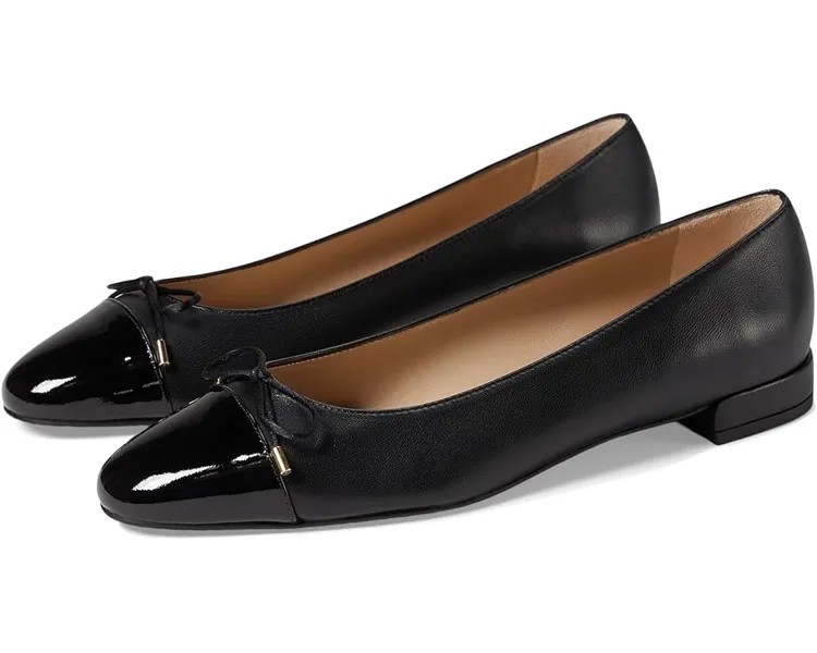 Туфли на плоской подошве Stuart Weitzman Sleek Bow Flat, черный