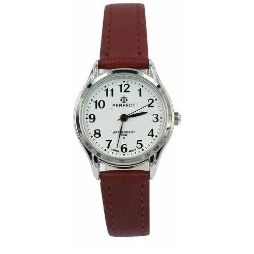 Perfect часы наручные, кварцевые, на батарейке, женские, металлический корпус, кожаный ремень, металлический браслет, с японским механизмом LX017-010-4