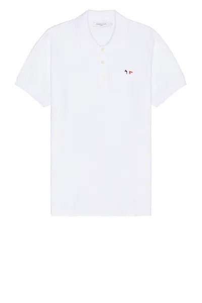 Рубашка Maison Kitsune Tricolor Fox Patch Polo, белый