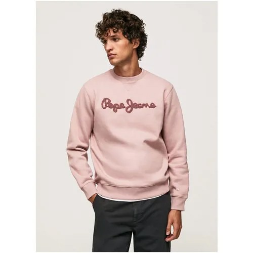 Свитшот Pepe Jeans, силуэт свободный, средней длины, размер XL, розовый