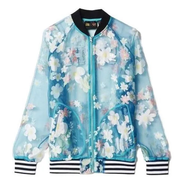 Куртка (WMNS) adidas Originals By Pharrell Williams Jacket 'Flower Blue', синий