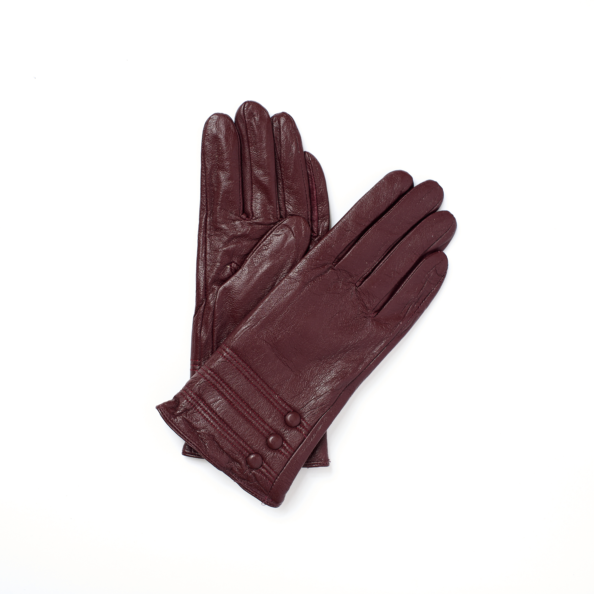 Перчатки женские Albertini 010KL-21 коричнево-красные р.8