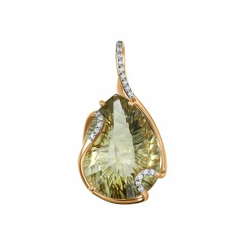 Подвеска ALORIS, красное золото, 585 проба, кварц