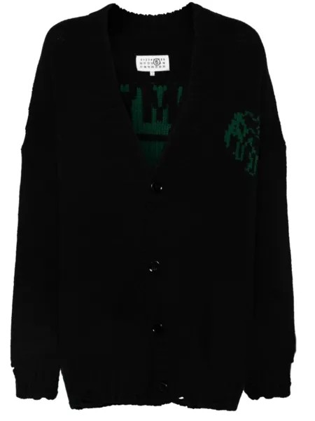 MM6 Maison Margiela кардиган с логотипом в виде одинарного шва, черный