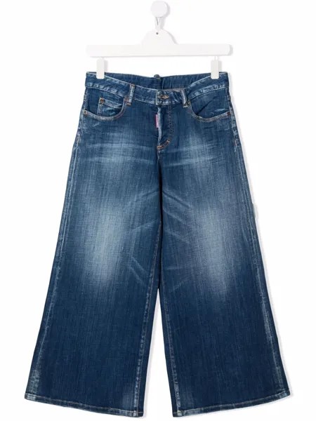 Dsquared2 Kids расклешенные джинсы с эффектом потертости