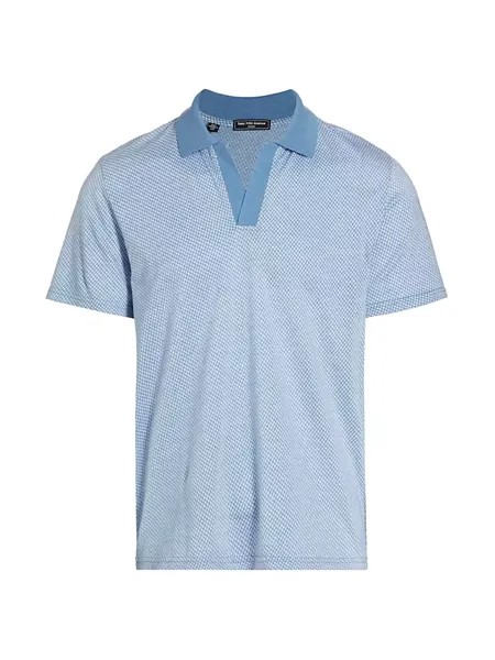Рубашка-поло узкого кроя с перекрещенными крестами Saks Fifth Avenue, синий