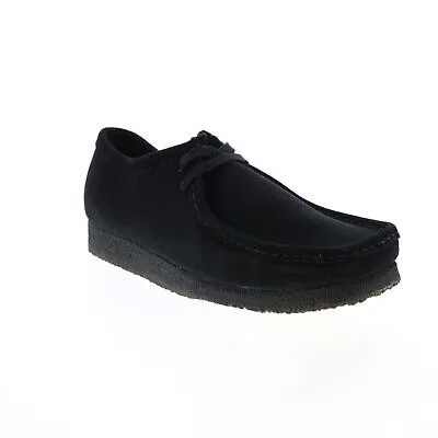 Clarks Wallabee 26155519 Мужские черные замшевые оксфорды на шнуровке Повседневная обувь