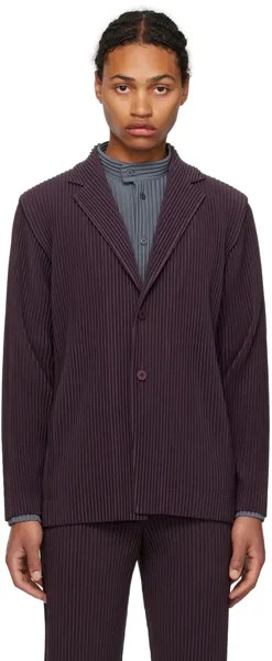 Пурпурный пиджак со складками 2 строгого кроя HOMME PLISSe ISSEY MIYAKE
