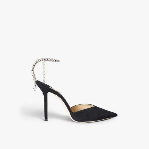 Замшевые туфли Saeda на каблуке Jimmy Choo, черный