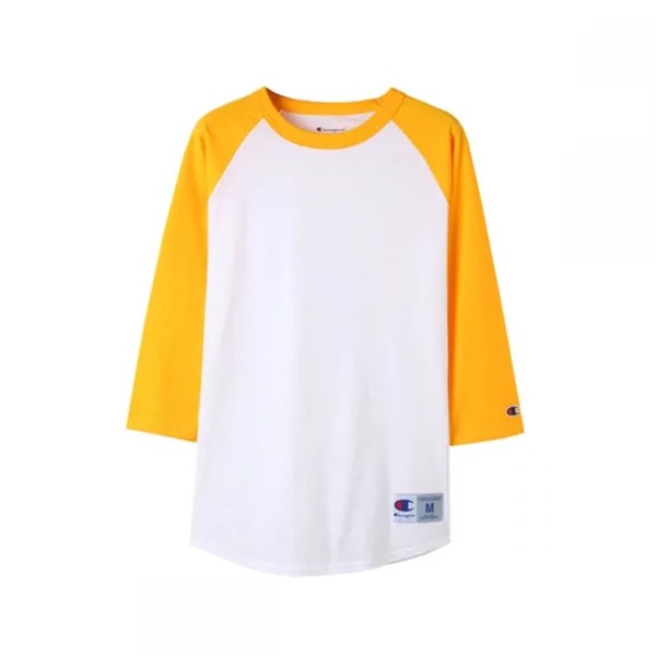 CHAMPION Бейсбольная футболка с регланами | Белое золото T137-WHITE/GOLD