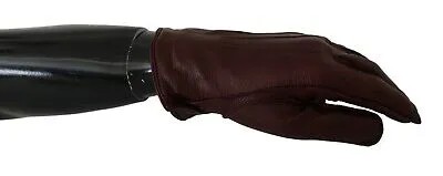 DOLCE - GABBANA Перчатки Кожаные Бордовые Варежки длиной до запястья s. 11 / 3XL Рекомендуемая розничная цена: 400 долларов США.