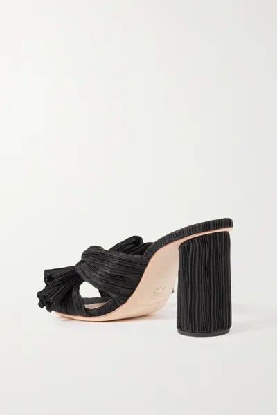 LOEFFLER RANDALL мюли Penny из плиссе и ламе с бантом, черный